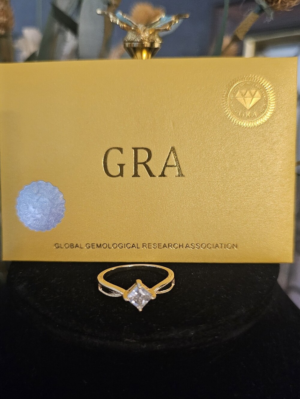 Moissanite Diamond Ring with GRA